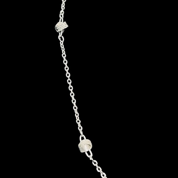 Silver Tone Cable Chain Knot Necklace (5111) - Picture 2 of 6